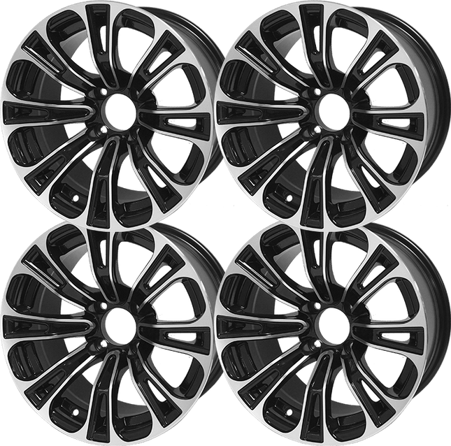 SGC 14″ Vector Machined/Black Aluminum Alloy Wheel