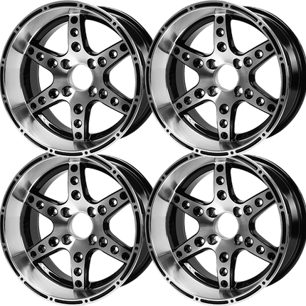 SGC 14″ Turbine Machined/Black Aluminum Alloy Wheel