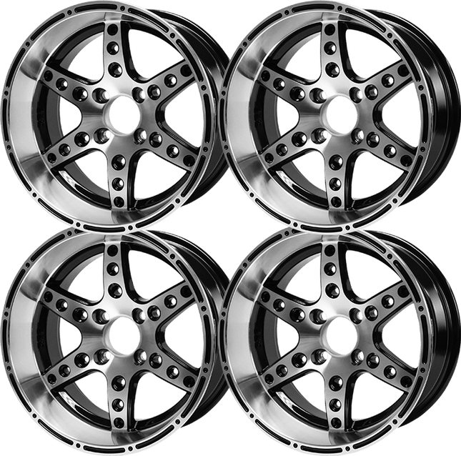 SGC 14″ Turbine Machined/Black Aluminum Alloy Wheel