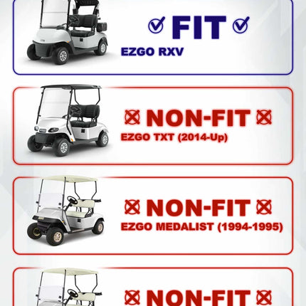 MOAB DOT-Approved Clear Foldable Windshield for EZGO RXV (2008–2022)