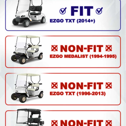 MOAB DOT-Approved Clear Foldable Windshield for EZGO TXT (2014-Up)